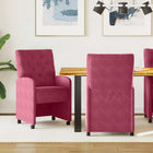 Dining Chairs with Wheels 2 pcs Wine Red 58 x 67 x 97 cm