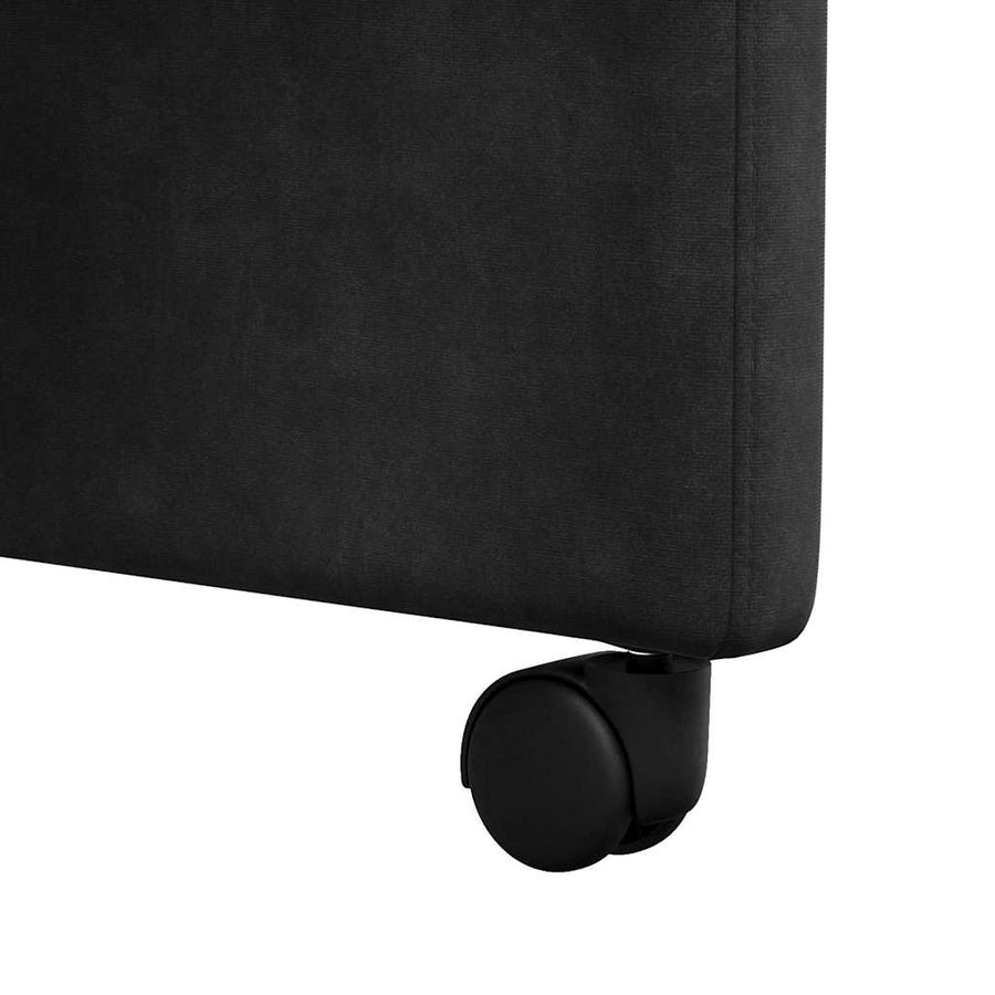 Eetstoelen met wielen 2 pcs Zwart 58 x 67 x 97 cm Fluweel