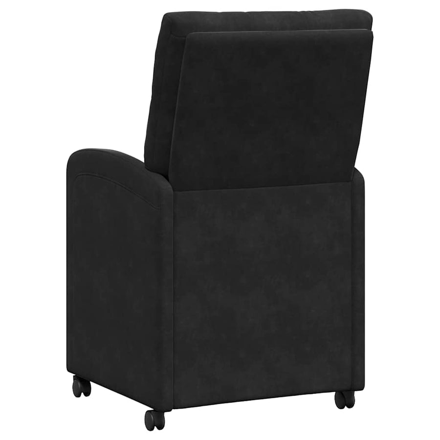 Eetstoelen met wielen 2 pcs Zwart 58 x 67 x 97 cm Fluweel