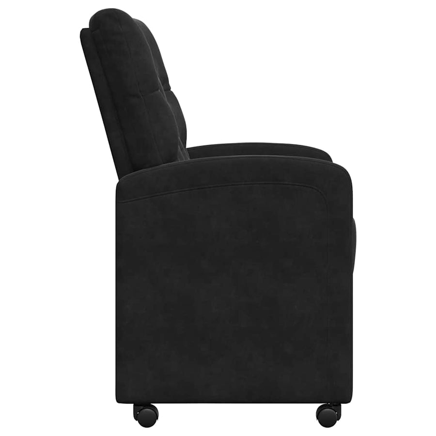 Eetstoelen met wielen 2 pcs Zwart 58 x 67 x 97 cm Fluweel