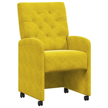 Eetstoelen met wielen 2 pcs Geel 58 x 67 x 97 cm Fluweel