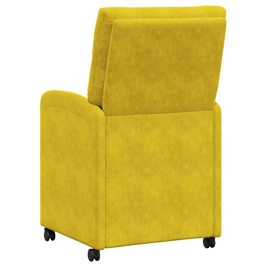 Eetstoelen met wielen 2 pcs Geel 58 x 67 x 97 cm Fluweel