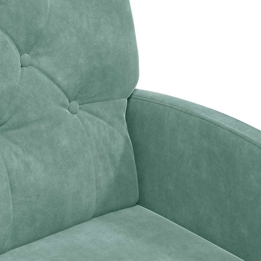 Eetstoelen met wielen 2 pcs Zeegroen 58 x 67 x 97 cm Fluweel