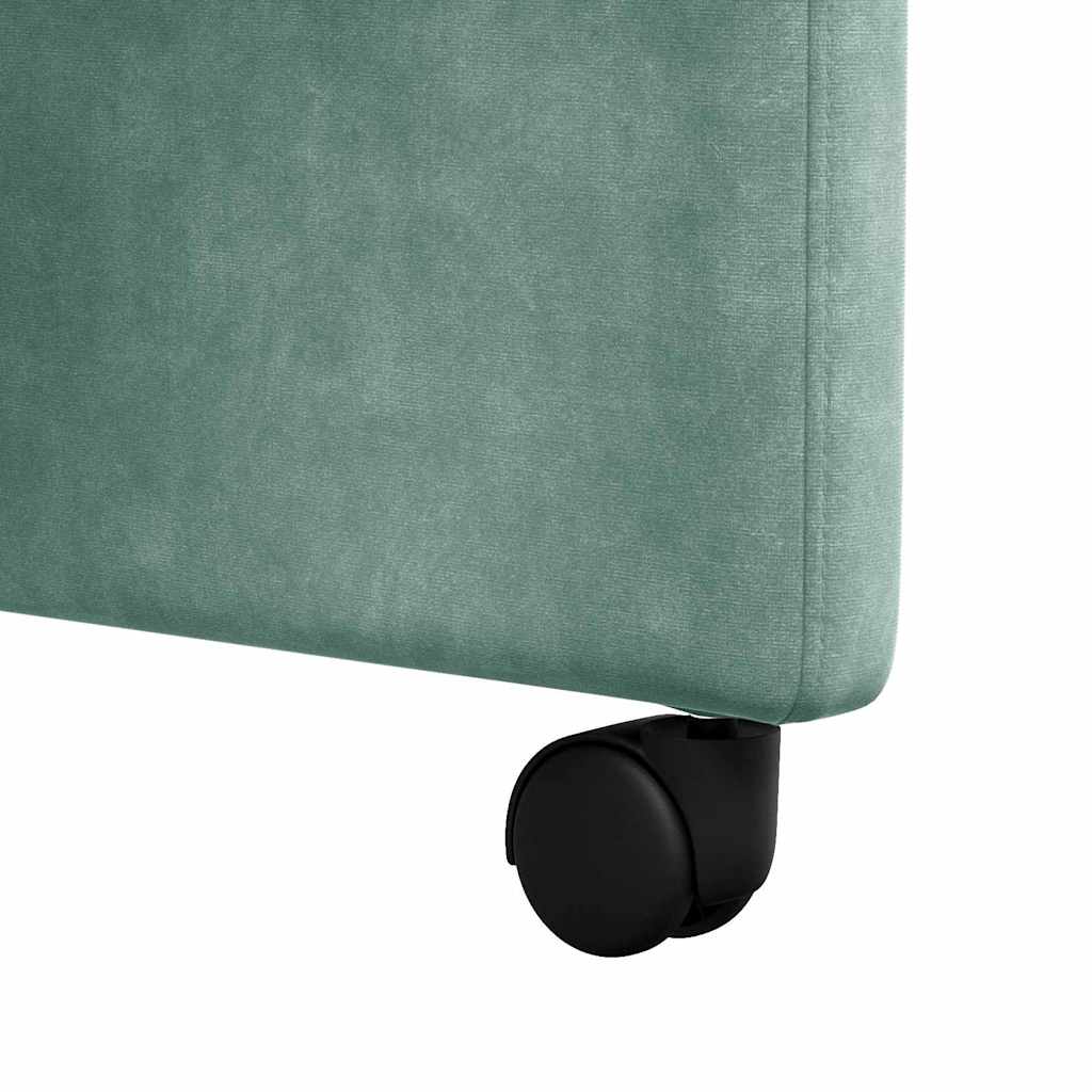 Eetstoelen met wielen 2 pcs Zeegroen 58 x 67 x 97 cm Fluweel