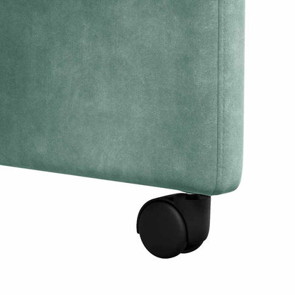 Eetstoelen met wielen 2 pcs Zeegroen 58 x 67 x 97 cm Fluweel