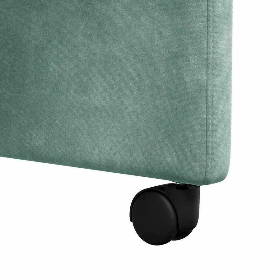 Eetstoelen met wielen 2 pcs Zeegroen 58 x 67 x 97 cm Fluweel