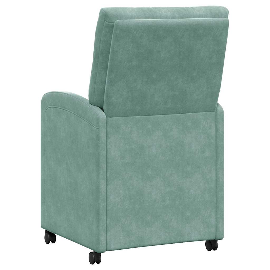 Eetstoelen met wielen 2 pcs Zeegroen 58 x 67 x 97 cm Fluweel