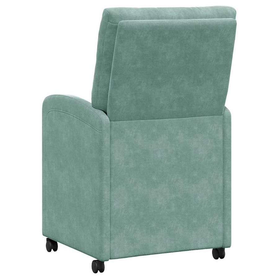 Eetstoelen met wielen 2 pcs Zeegroen 58 x 67 x 97 cm Fluweel