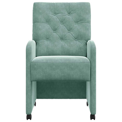 Eetstoelen met wielen 2 pcs Zeegroen 58 x 67 x 97 cm Fluweel