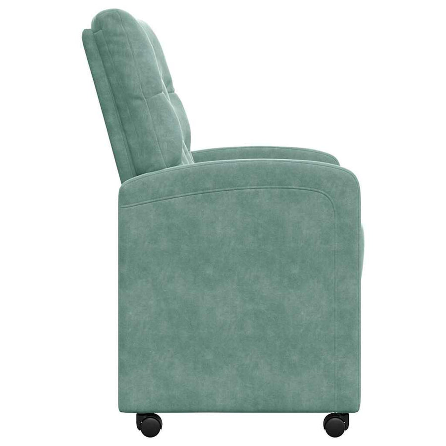 Eetstoelen met wielen 2 pcs Zeegroen 58 x 67 x 97 cm Fluweel