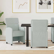 Eetkamerstoelen met wieltjes 2 stuks lichtgrijs 58x65x98 cm