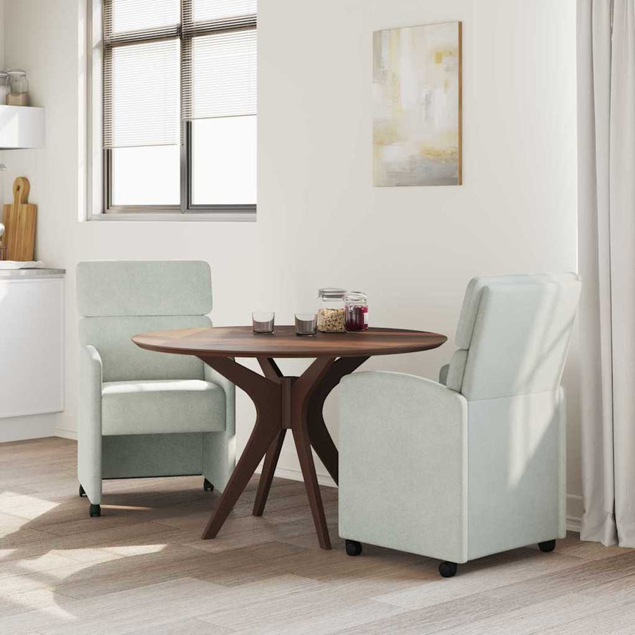 Eetstoelen met wielen 2 pcs Lichtgrijs 58 x 65 x 98 cm Fluweel