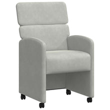 Eetstoelen met wielen 2 pcs Lichtgrijs 58 x 65 x 98 cm Fluweel