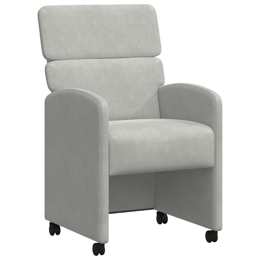Eetstoelen met wielen 2 pcs Lichtgrijs 58 x 65 x 98 cm Fluweel