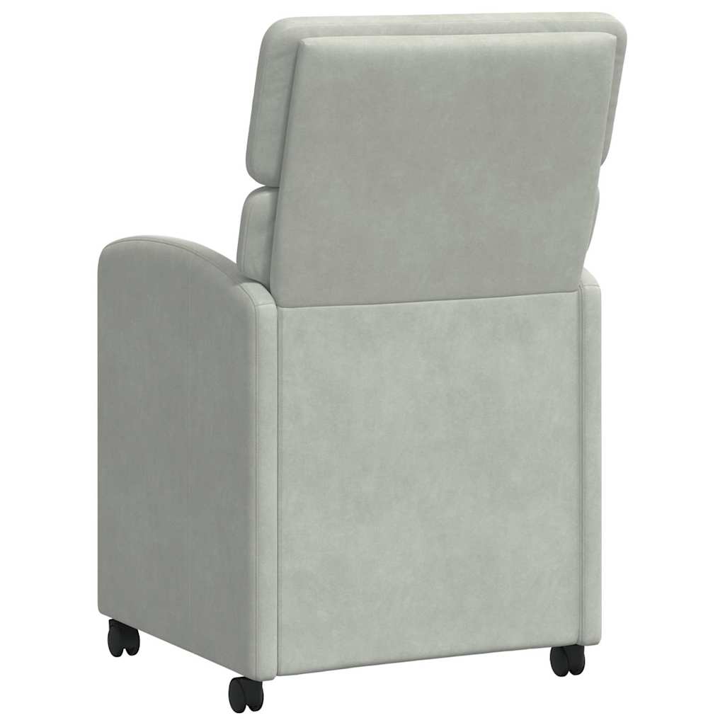 Eetstoelen met wielen 2 pcs Lichtgrijs 58 x 65 x 98 cm Fluweel