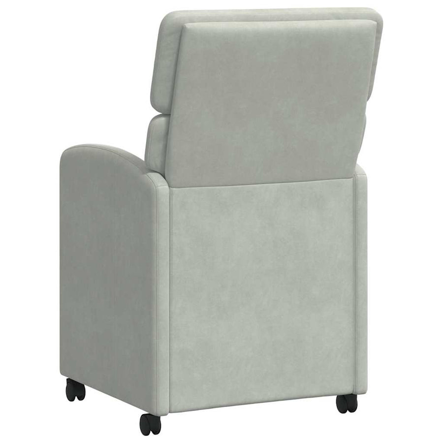 Eetstoelen met wielen 2 pcs Lichtgrijs 58 x 65 x 98 cm Fluweel
