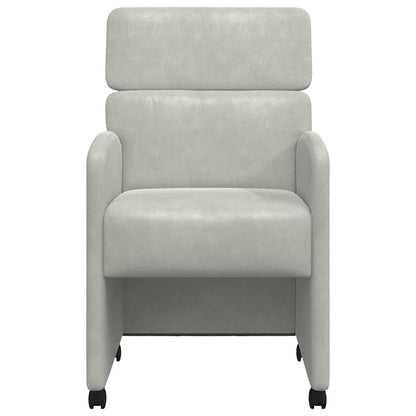 Eetstoelen met wielen 2 pcs Lichtgrijs 58 x 65 x 98 cm Fluweel