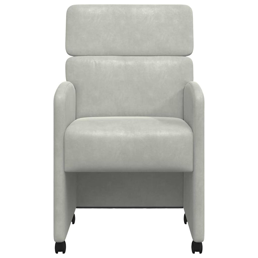Eetstoelen met wielen 2 pcs Lichtgrijs 58 x 65 x 98 cm Fluweel