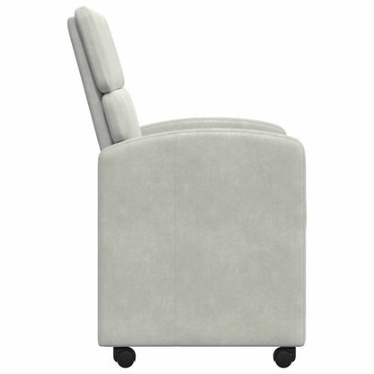Eetstoelen met wielen 2 pcs Lichtgrijs 58 x 65 x 98 cm Fluweel
