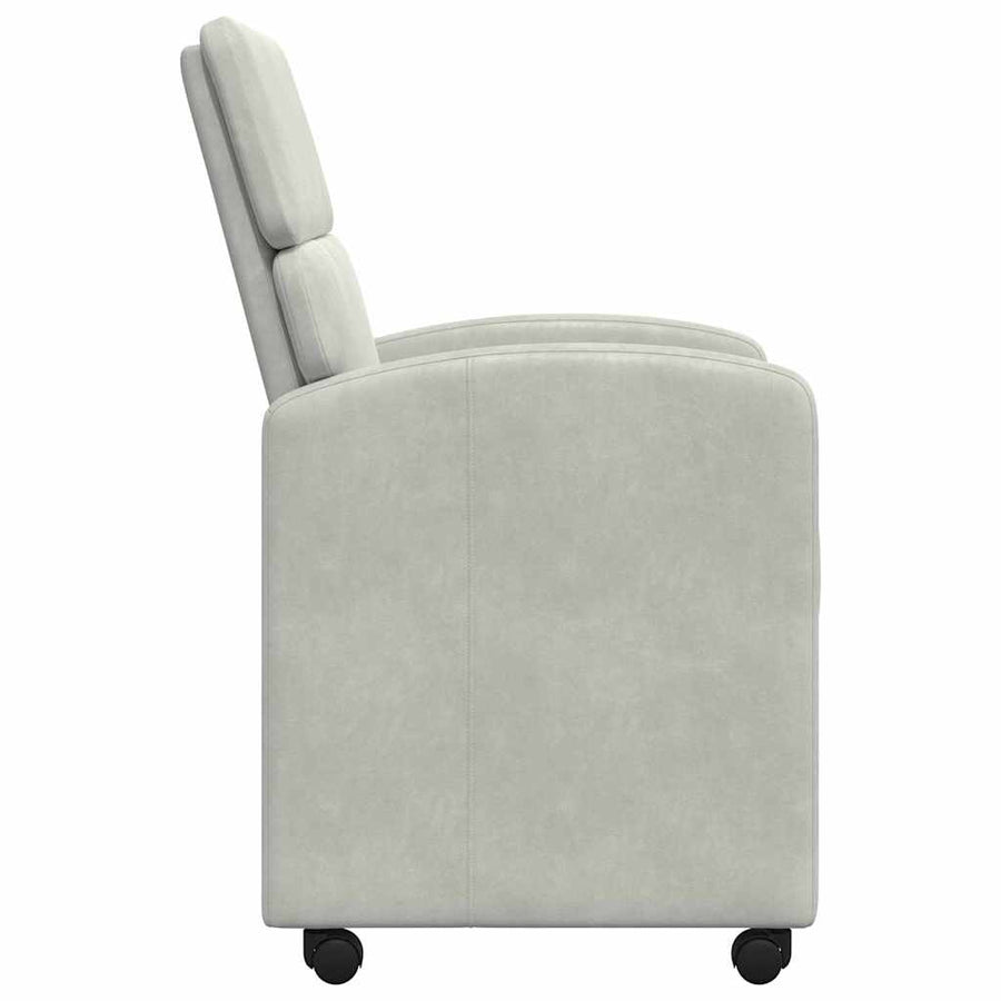 Eetstoelen met wielen 2 pcs Lichtgrijs 58 x 65 x 98 cm Fluweel