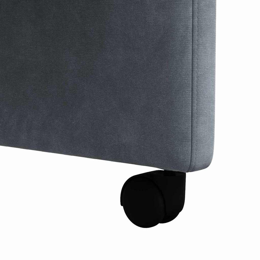 Eetstoelen met wielen 2 pcs Donkergrijs 58 x 65 x 98 cm Fluweel