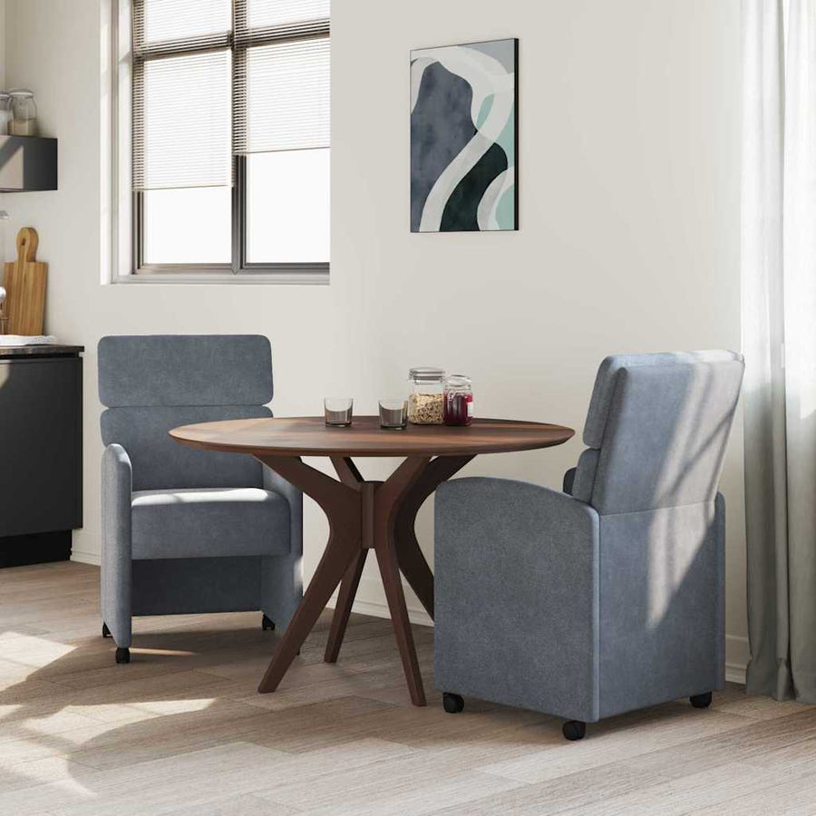 Eetstoelen met wielen 2 pcs Donkergrijs 58 x 65 x 98 cm Fluweel