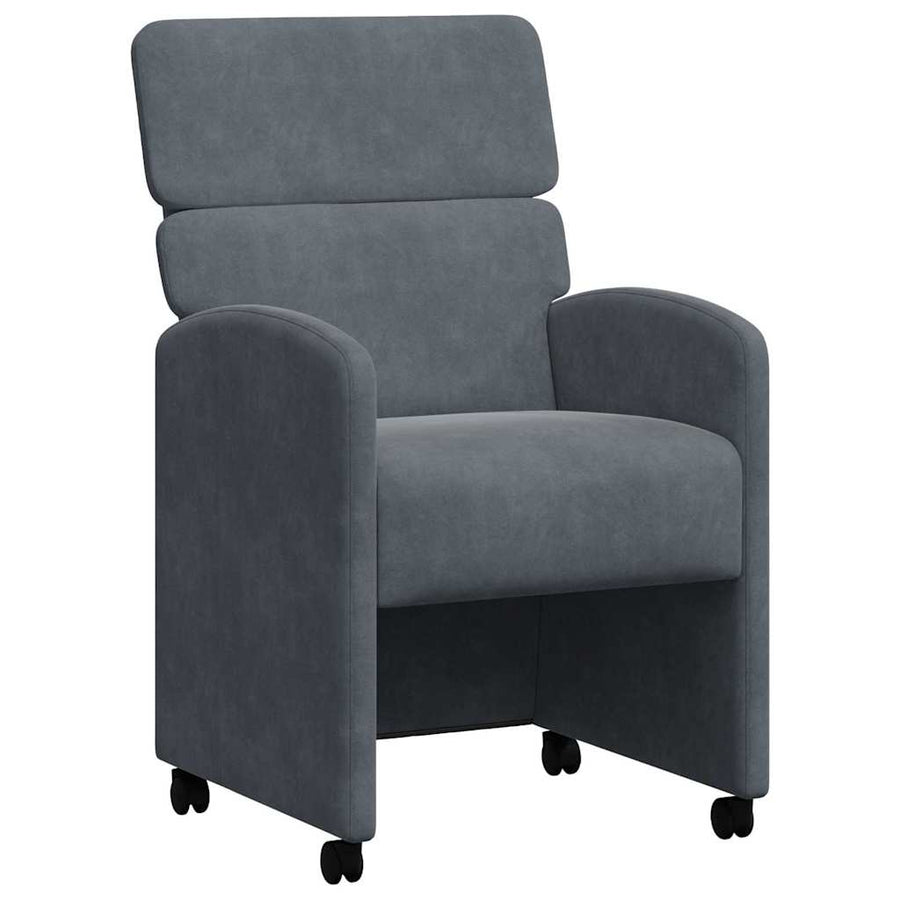 Eetstoelen met wielen 2 pcs Donkergrijs 58 x 65 x 98 cm Fluweel