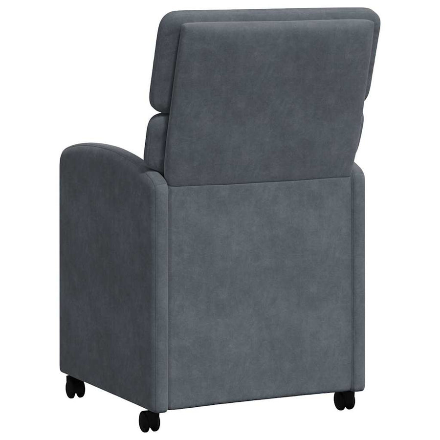 Eetstoelen met wielen 2 pcs Donkergrijs 58 x 65 x 98 cm Fluweel