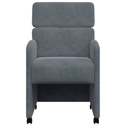 Eetstoelen met wielen 2 pcs Donkergrijs 58 x 65 x 98 cm Fluweel