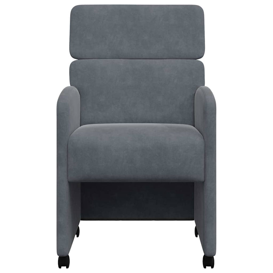 Eetstoelen met wielen 2 pcs Donkergrijs 58 x 65 x 98 cm Fluweel