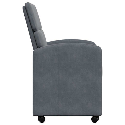 Eetstoelen met wielen 2 pcs Donkergrijs 58 x 65 x 98 cm Fluweel