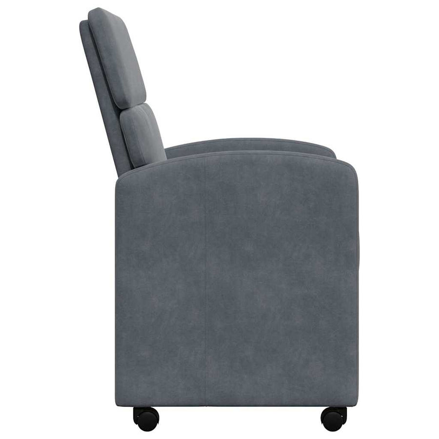 Eetstoelen met wielen 2 pcs Donkergrijs 58 x 65 x 98 cm Fluweel