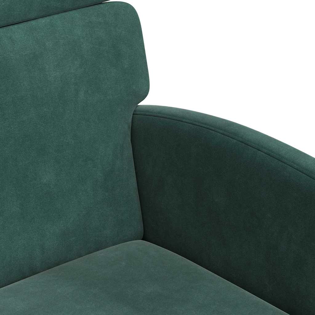 Eetstoelen met wielen 2 pcs Donkergroen 58 x 65 x 98 cm Fluweel