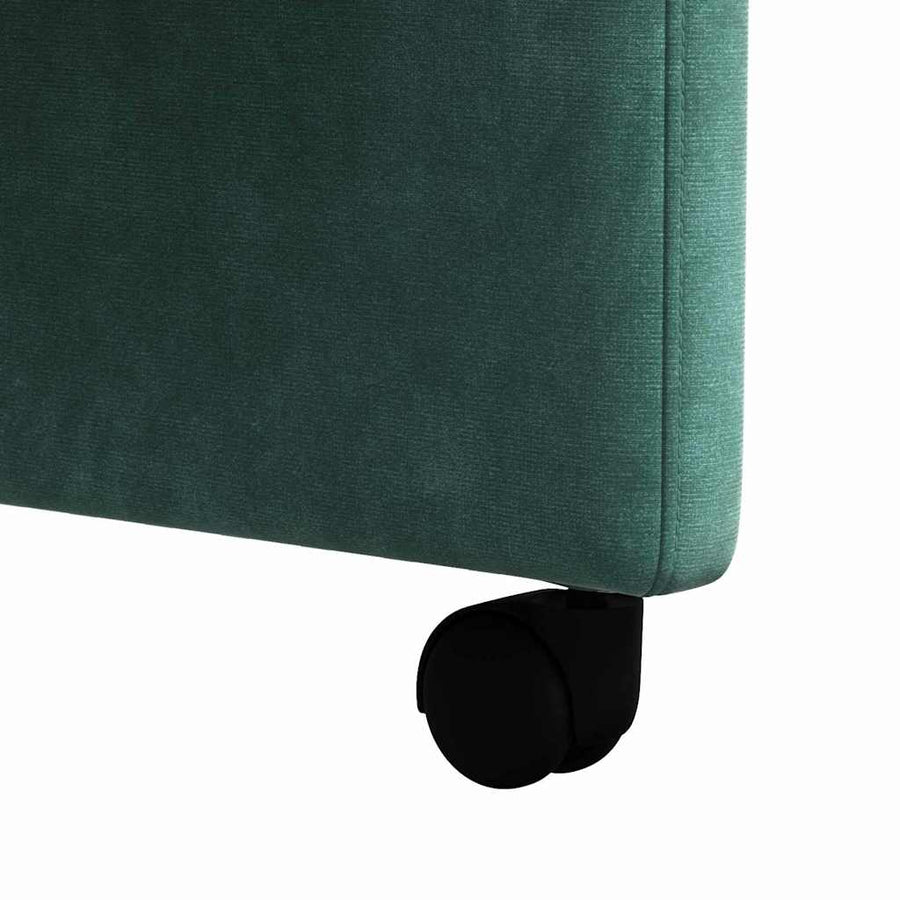 Eetstoelen met wielen 2 pcs Donkergroen 58 x 65 x 98 cm Fluweel
