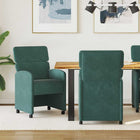 Dining Chairs with Wheels 2 pcs Dark Green 58 x 65 x 98 cm