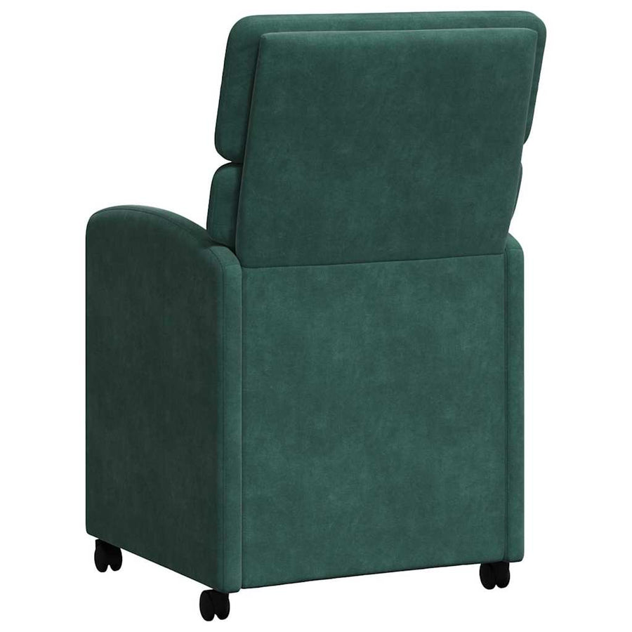 Eetstoelen met wielen 2 pcs Donkergroen 58 x 65 x 98 cm Fluweel