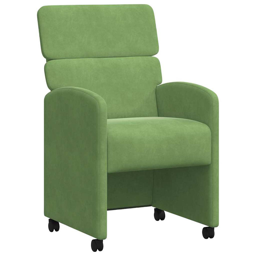 Eetstoelen met wielen 2 pcs Lichtgroen 58 x 65 x 98 cm Fluweel
