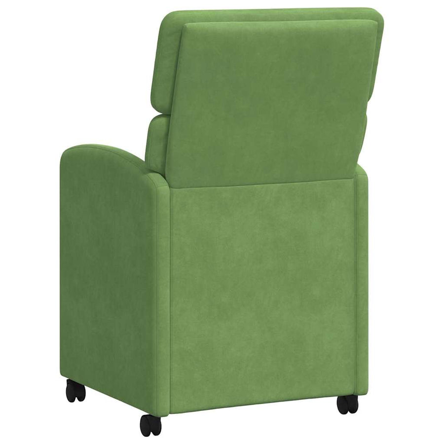 Eetstoelen met wielen 2 pcs Lichtgroen 58 x 65 x 98 cm Fluweel