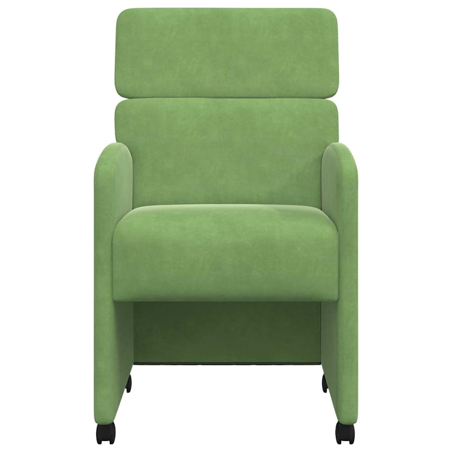 Eetstoelen met wielen 2 pcs Lichtgroen 58 x 65 x 98 cm Fluweel