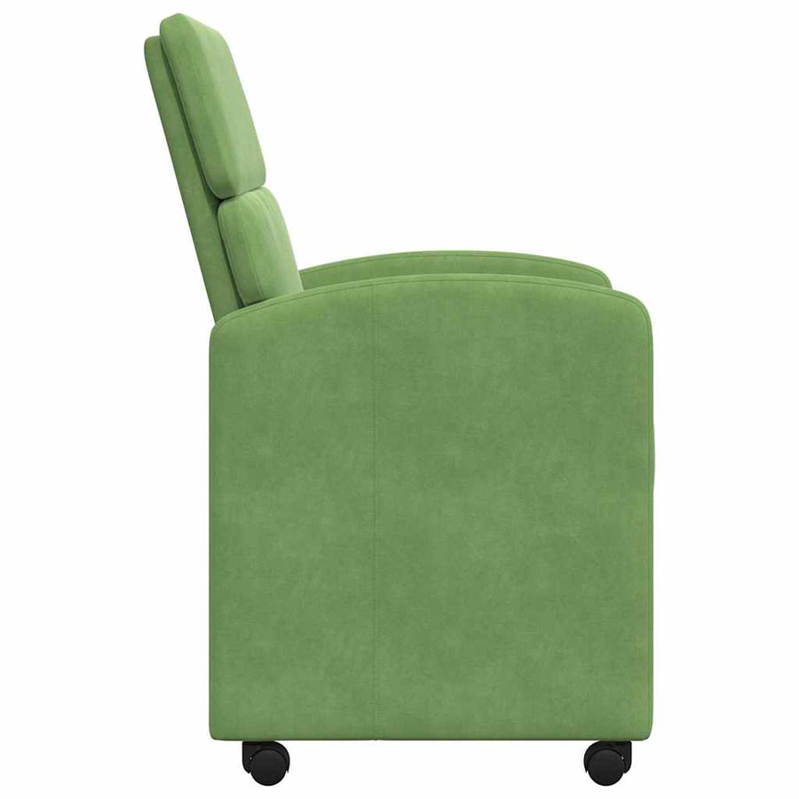 Eetstoelen met wielen 2 pcs Lichtgroen 58 x 65 x 98 cm Fluweel