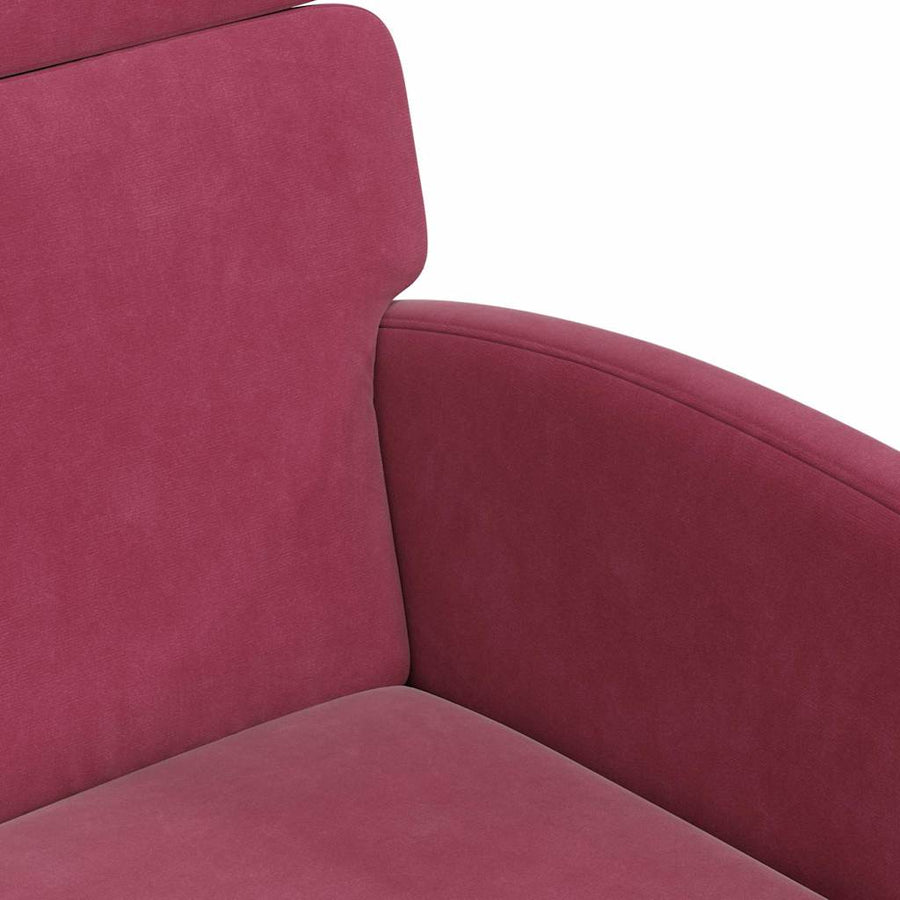 Eetstoelen met wielen 2 pcs Wijnrood 58 x 65 x 98 cm Fluweel