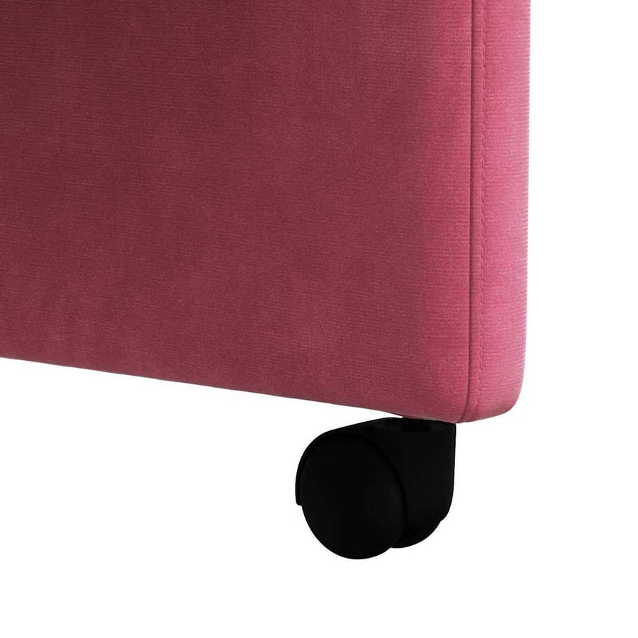 Eetstoelen met wielen 2 pcs Wijnrood 58 x 65 x 98 cm Fluweel