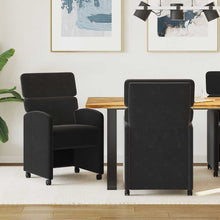Eetstoelen met wielen 2 pcs Zwart 58 x 65 x 98 cm Fluweel