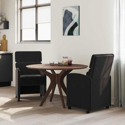 Eetstoelen met wielen 2 pcs Zwart 58 x 65 x 98 cm Fluweel