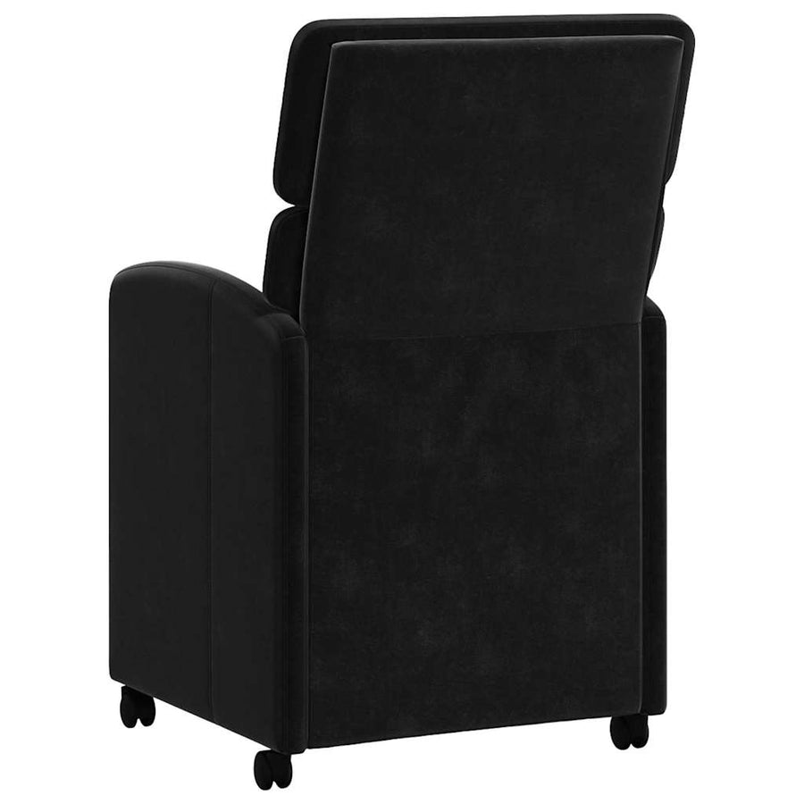 Eetstoelen met wielen 2 pcs Zwart 58 x 65 x 98 cm Fluweel