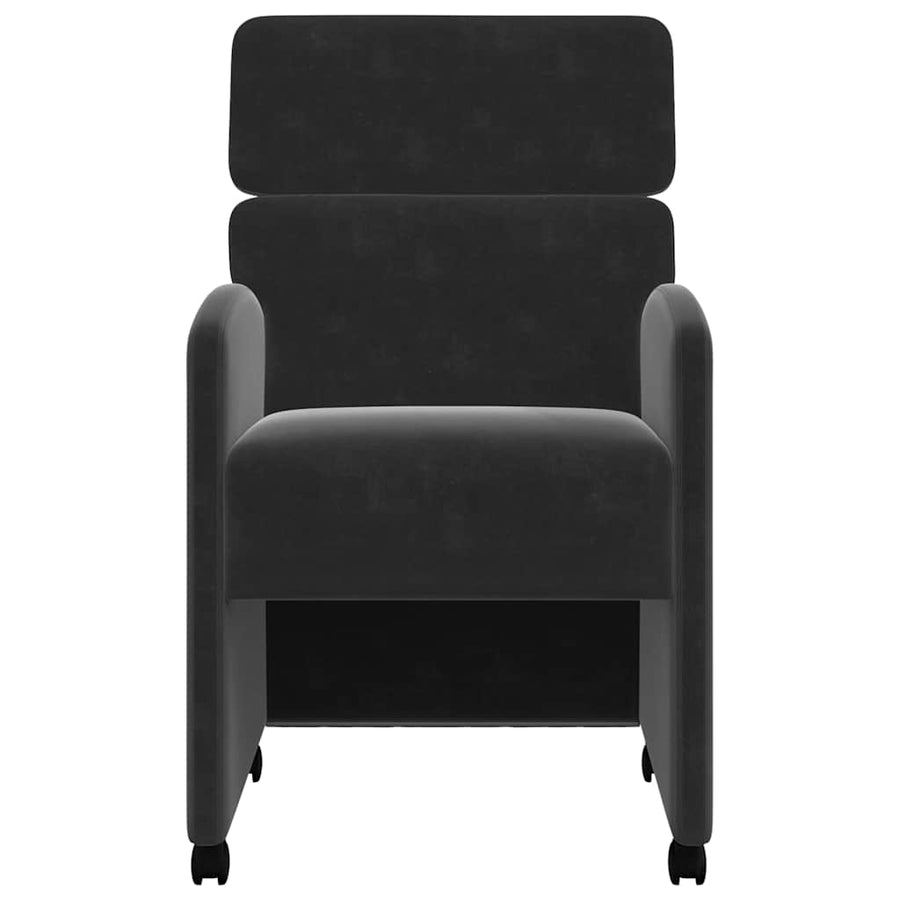 Eetstoelen met wielen 2 pcs Zwart 58 x 65 x 98 cm Fluweel