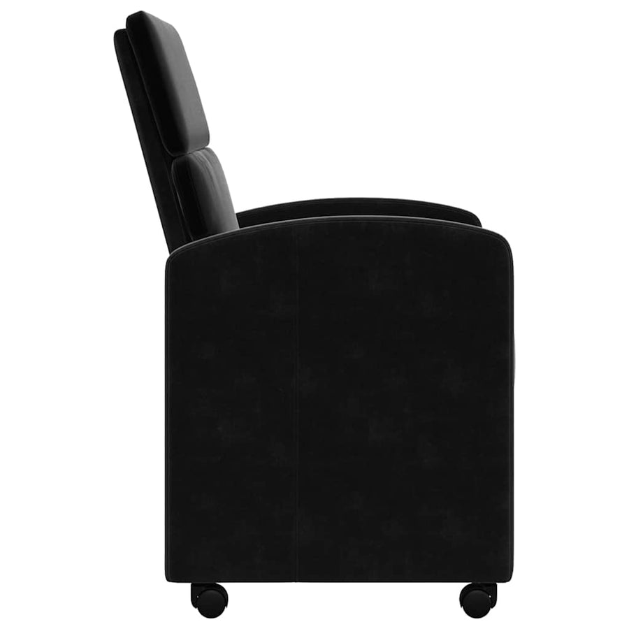 Eetstoelen met wielen 2 pcs Zwart 58 x 65 x 98 cm Fluweel