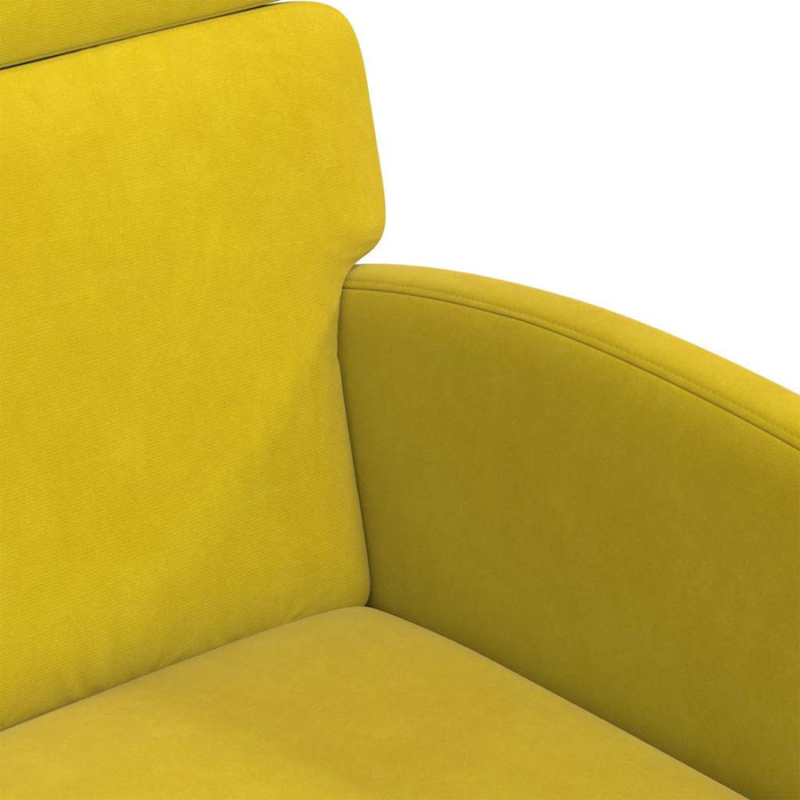 Eetstoelen met wielen 2 pcs Geel 58 x 65 x 98 cm Fluweel