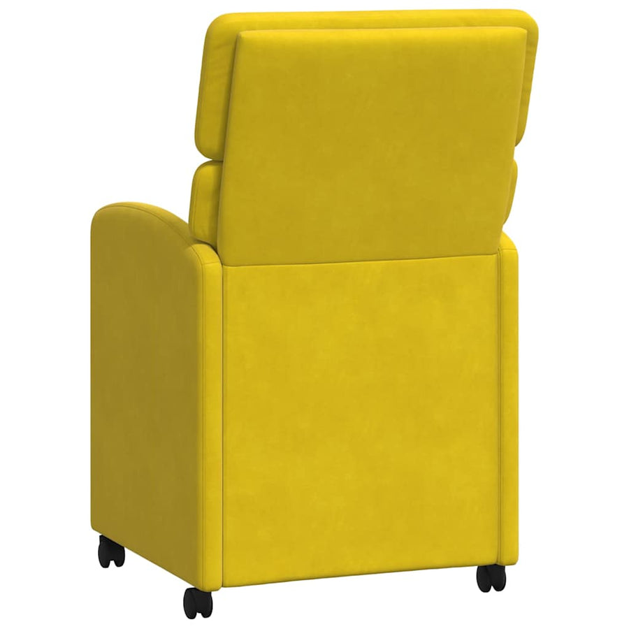 Eetstoelen met wielen 2 pcs Geel 58 x 65 x 98 cm Fluweel