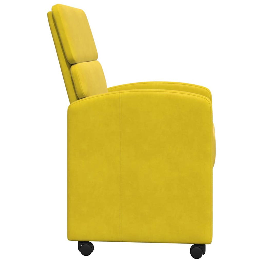 Eetstoelen met wielen 2 pcs Geel 58 x 65 x 98 cm Fluweel